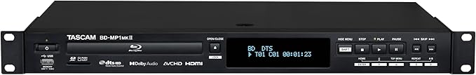 Tascam BD-MP1MK2 Professioneller Rackmount-Blu-ray-Player mit SD- und USB-Wiedergabe