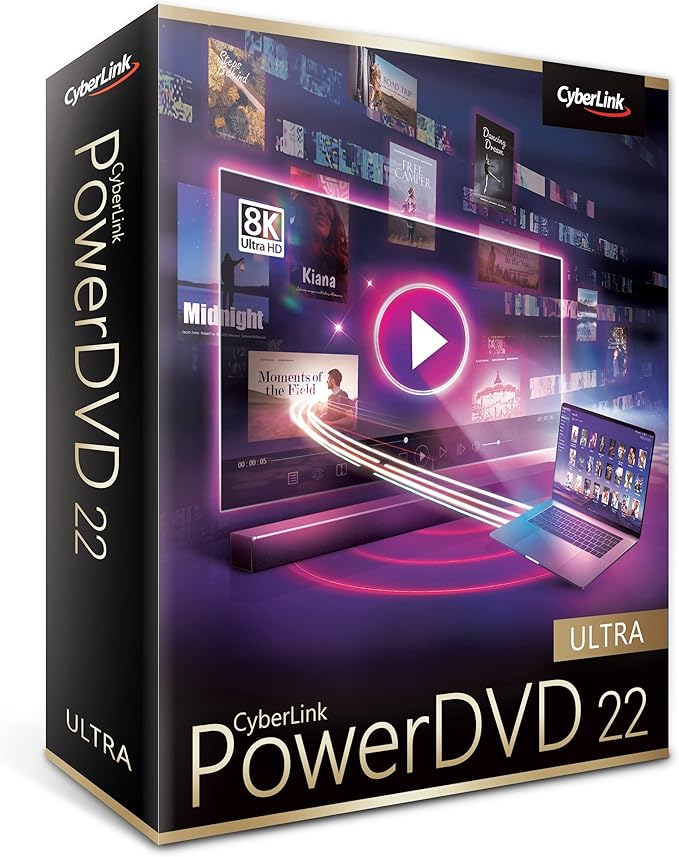 CyberLink PowerDVD 22 Ultra Media Player für Blu-ray, DVD & 8K Videos mit TrueTheater-Technologie | Windows 10/11 – DVD