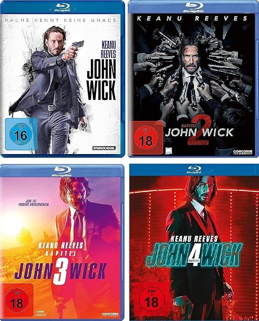 Soskakiist John Wick 1-4 FSK 18 Filme-Set - 4 Blu-rays Deutsche Originalware – B0CHMBK21X